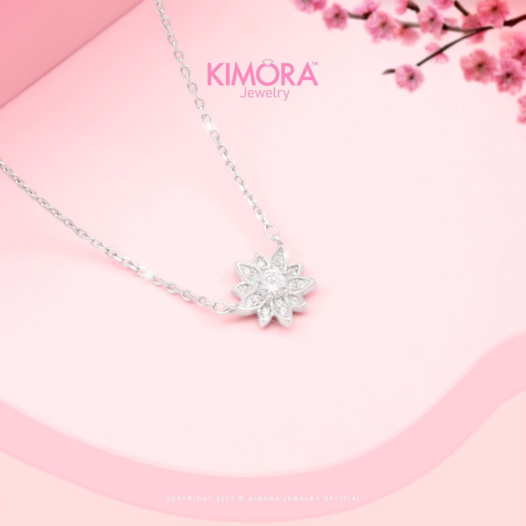 Kimora - Kalung Silver925 Wanita Lotus Gold Plated 18k Kls445