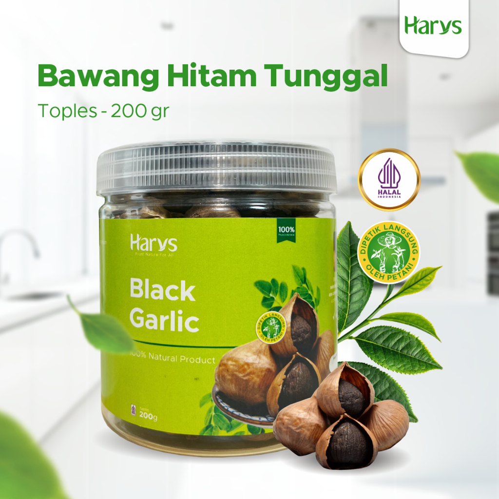

Black Garlic Bawang Hitam Tunggal Premium Quality 200 gr Halal Harvys