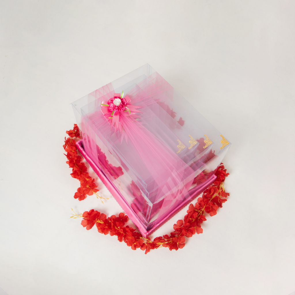 

Kotak Seserahan Pernikahan Set Lengkap isi 4 Box Hantaran Parcel Mika Unik Elegan