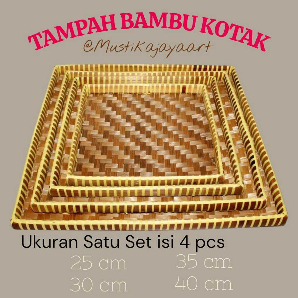 Tampah / Tambir / Nyiru Bambu Kotak untuk Nasi Tumpeng