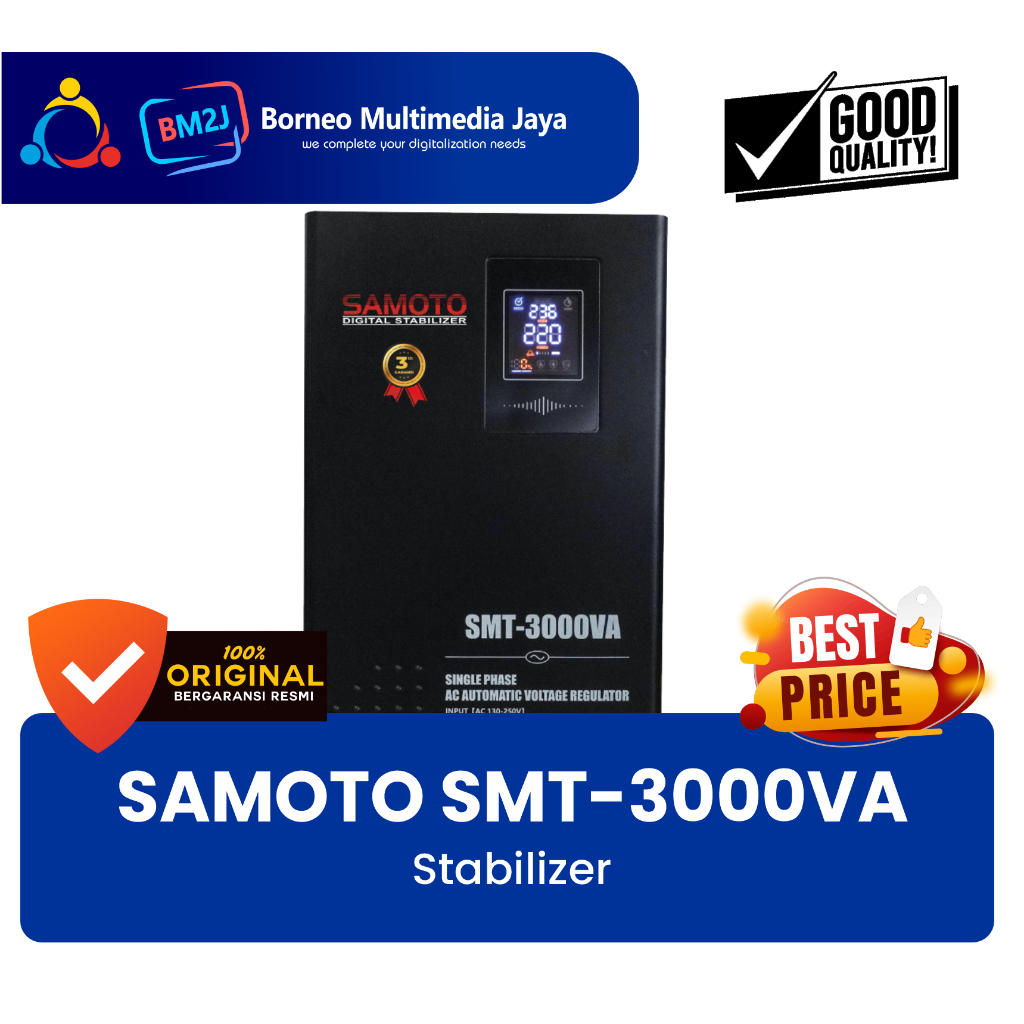 SAMOTO Stabilizer 3000VA Stavolt Single Phase Stavolt SMT3000VA Stabiliser SMT