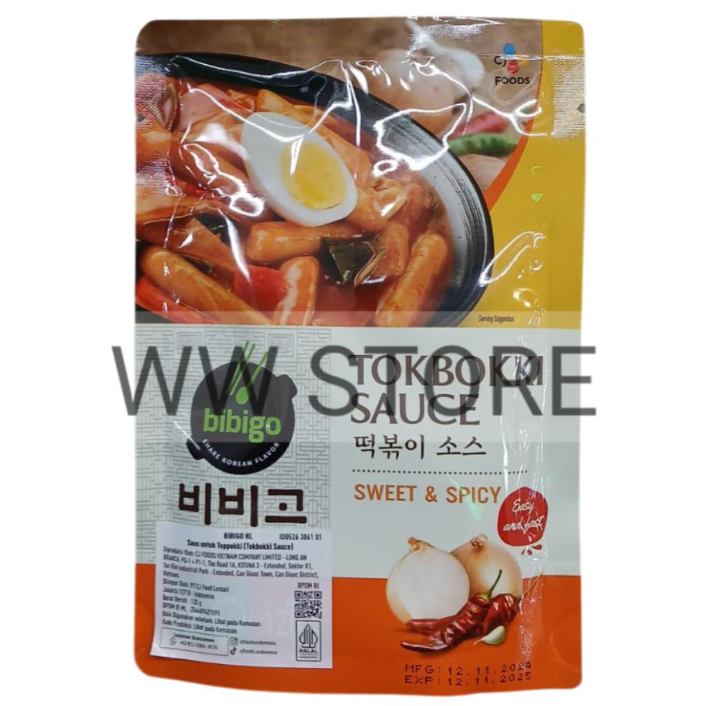 Saus saos untuk Toppokki halal MUI ala Korea Korean bibigo Sweet & Spicy TOKBOKKI SAUCE 120g