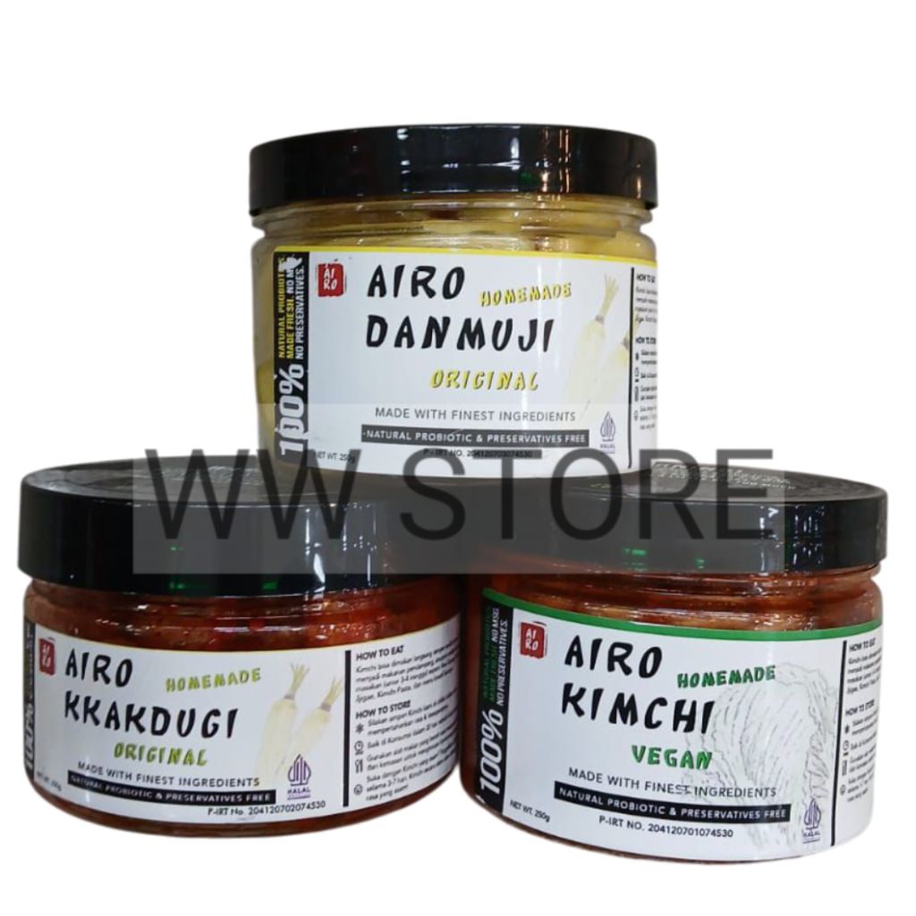 

Acar lobak ala Korea halal MUI Korean Style AIRO KIMCHI VEGAN / DANMUJI / KKAKDUGI ORIGINAL 250g