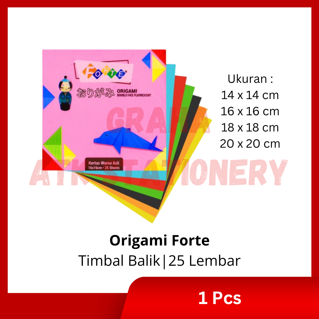 

(1 Bungkus) Origami Double Side Forte 30x30cm / Kertas Lipat Dua Sisi Forte 30x30cm