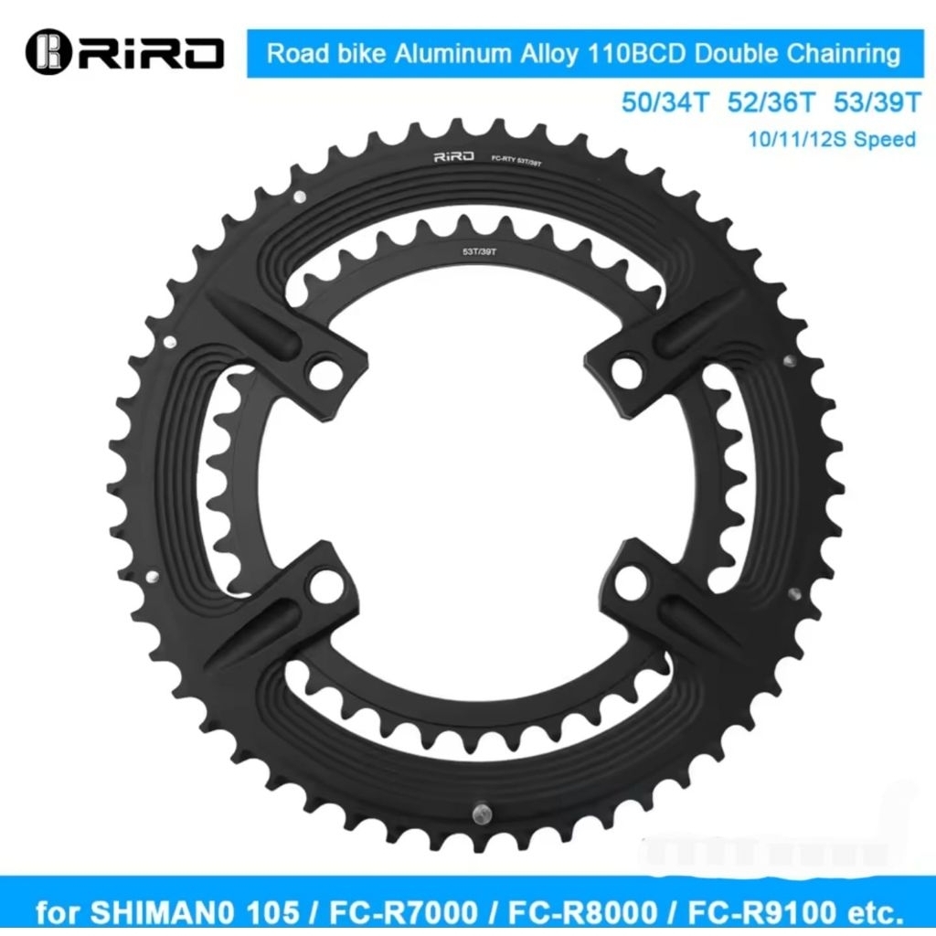 RIRO Doubel Chainring BCD 110mm 4 Bolt For Shimano Chain ring BCD 110 Sepeda Roadbike