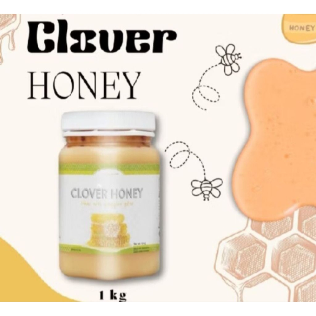 

clover honey 1kg exp 2028 asli free sendok kayu