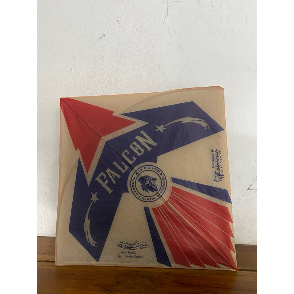 layangan sukhoi falcon 2 warna kertas tisu full petungg 50pcs