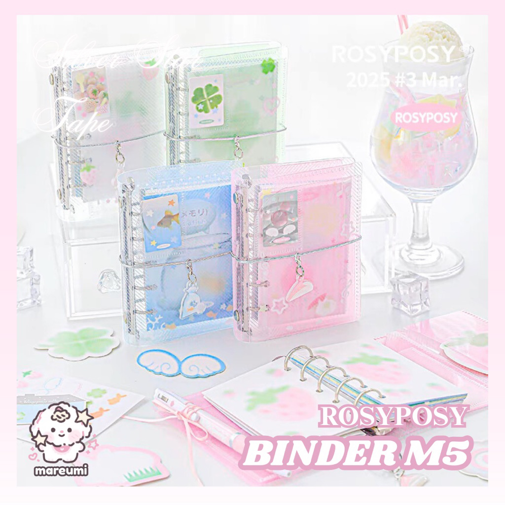 

[MAREUMI] RosyPosy M5 Binder Mini Notebook Buku Loose Leaf Aesthetic