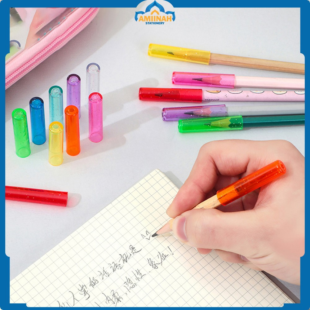 

Tutup Pelindung Pensil 6CPS Transparan Warna Warni / Penutup Ujung Pensil Polos Anak Sekolah Anti Patah Amiinah Stationery A124