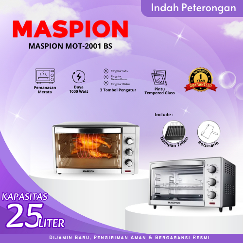 OVEN LISTRIK MASPION MOT-2502/OVEN MASPION/OVEN LISTRIK / ALAT PEMANGGANG / OVEN MURAH / OVEN JOMBAN