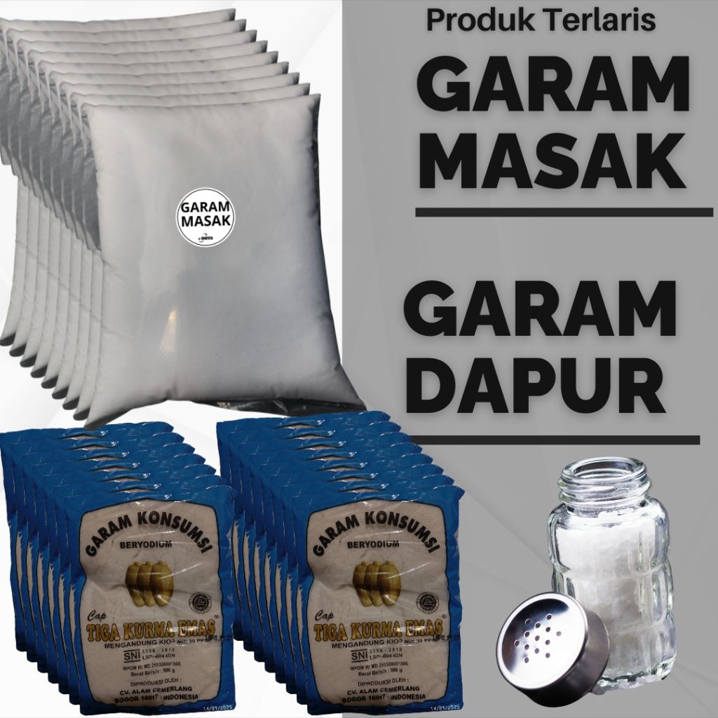 GARAM DAPUR  - GARAM MASAK - GARAM - GARAM NON IODIUM - GARAM KONSUMSI - GARAM HALUS  - GARAM DEBU -