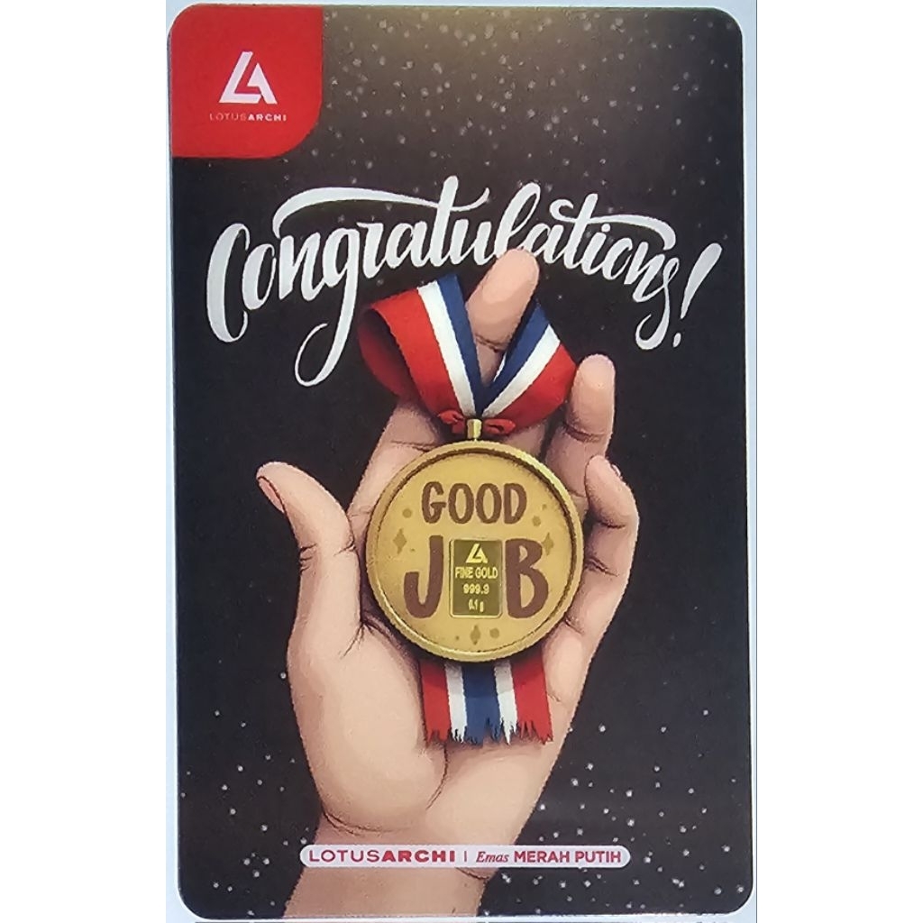 Logam Mulia Lotus Archi 0.1 Gram Congratulations Good Job