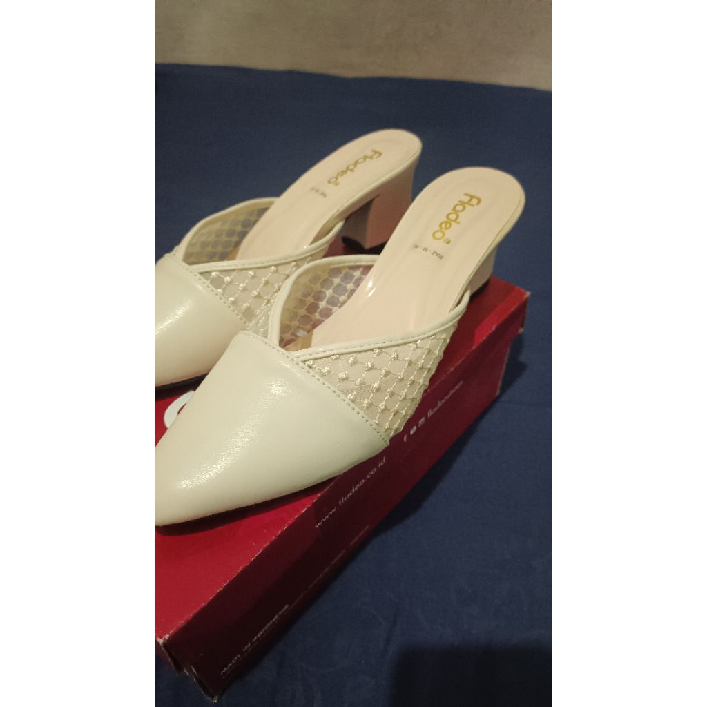 FLADEO sandal selop  heels brukat wanita heels 5cm