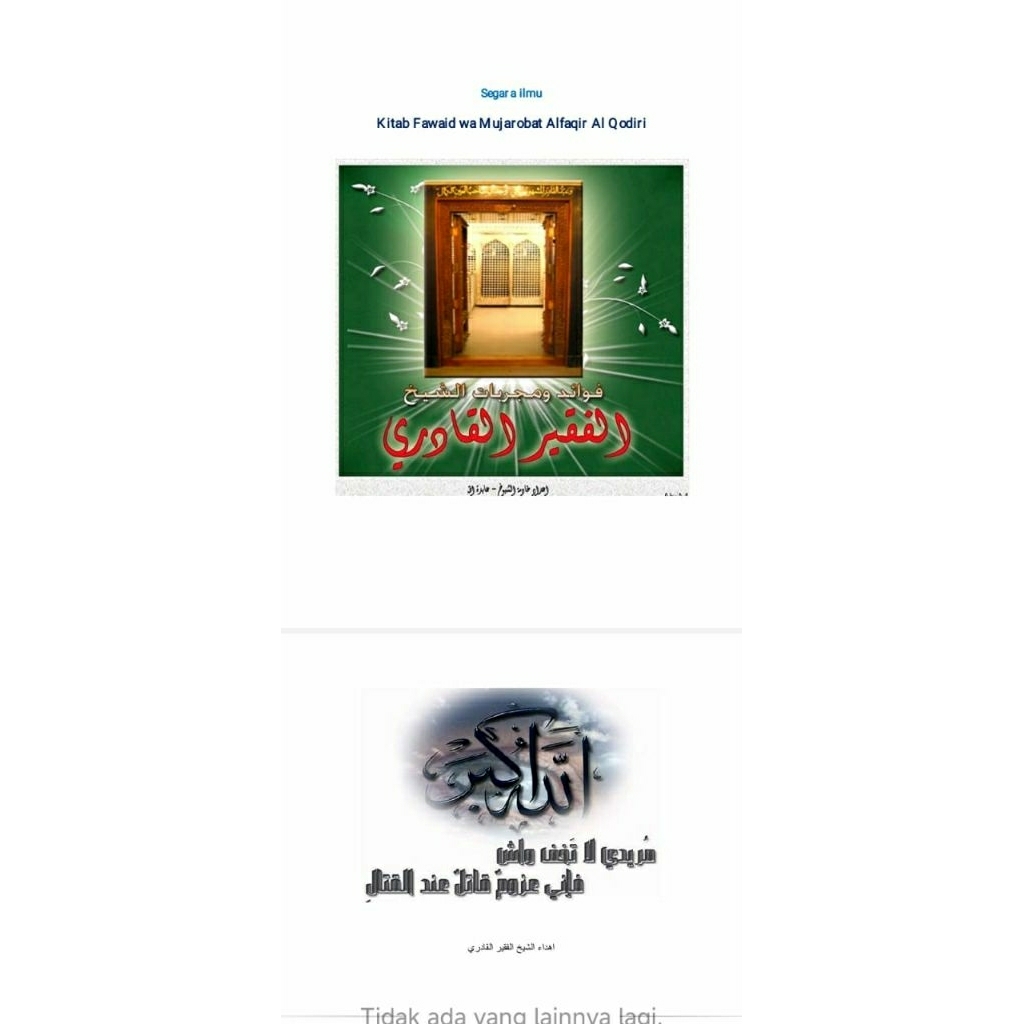 kitab Mujarobat tareqat qodiriyah