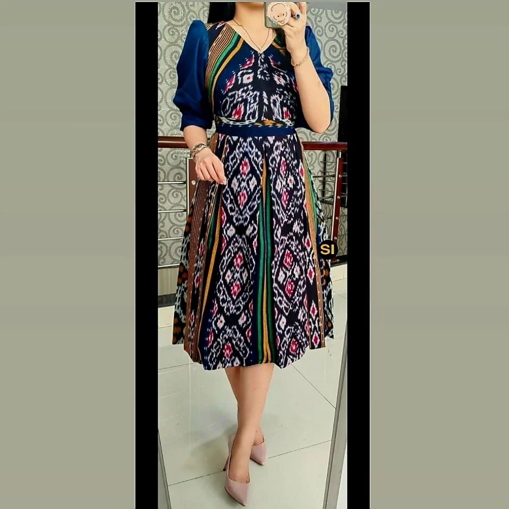 DRESS TENUN JEPARA / DRESS TENUN WANITA / DRES TENUN BLANKET JEPARA / DRESS TENUN NTT / DRESS TENUN 