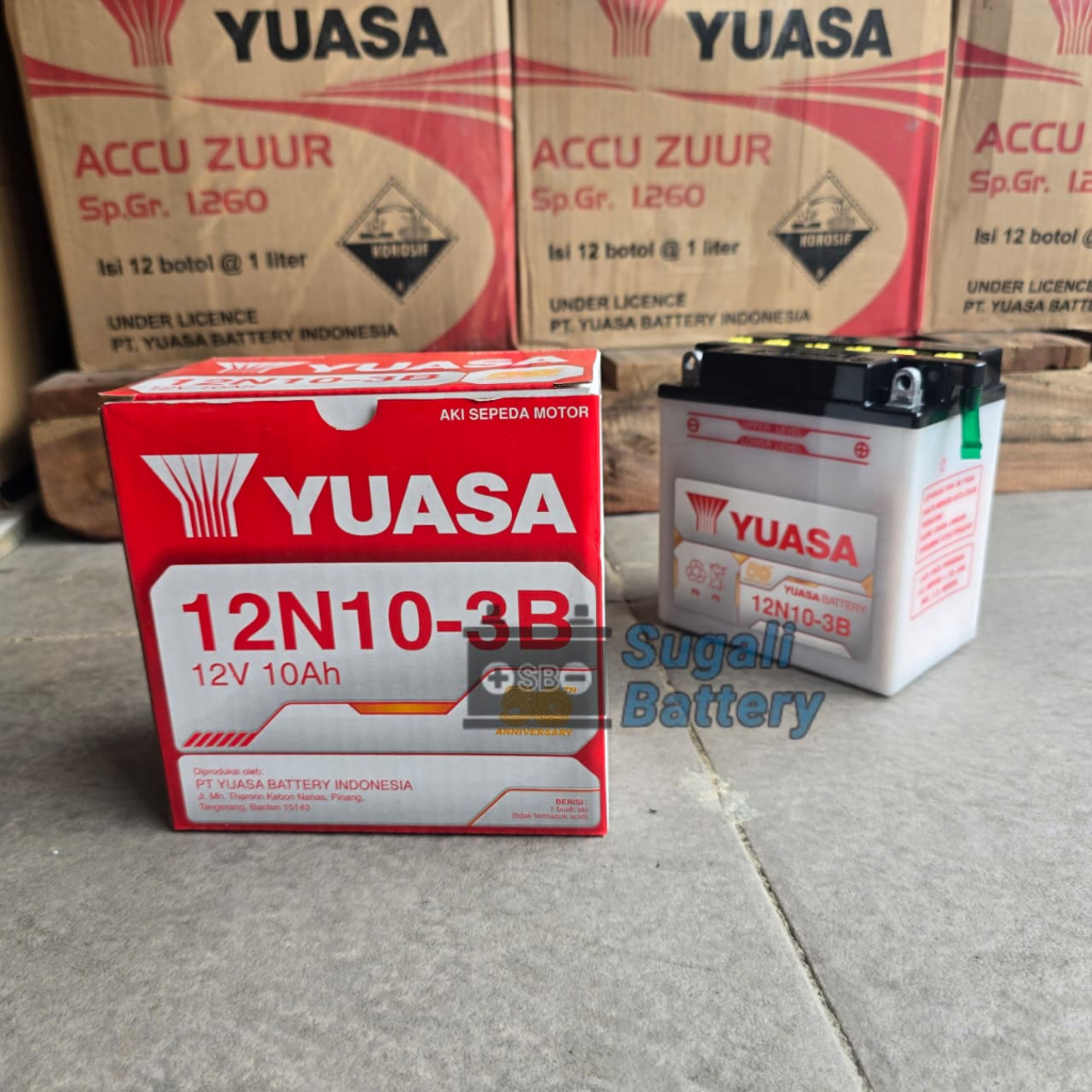 AKI BINTER MERCY YUASA 12N10-3B AKI BASAH 12 VOLT 10AH ORIGINAL