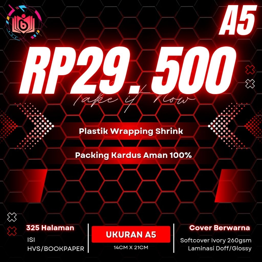 

Paket Cetak Buku Murah Ukuran A5 Hitam Putih