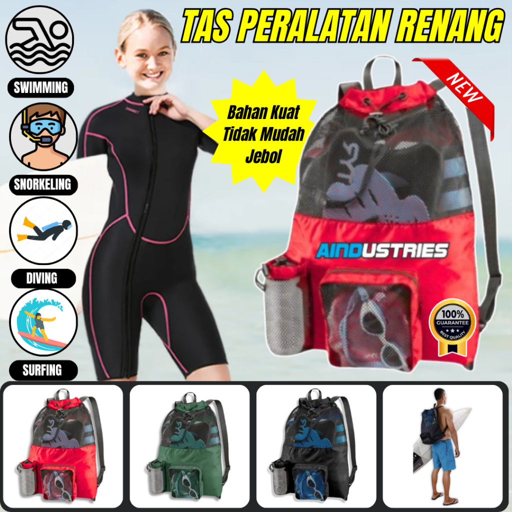 tas renang jaring simpel Tas Renang Jaring Dewasa Modern Trend Kekinian