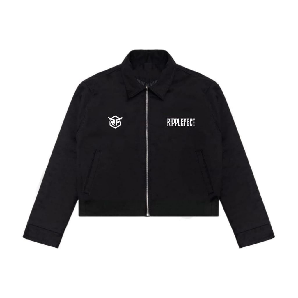 Boxy Work Jacket - Jaket Kerja Boxy Hitam Unisex Logos - Ripplefect