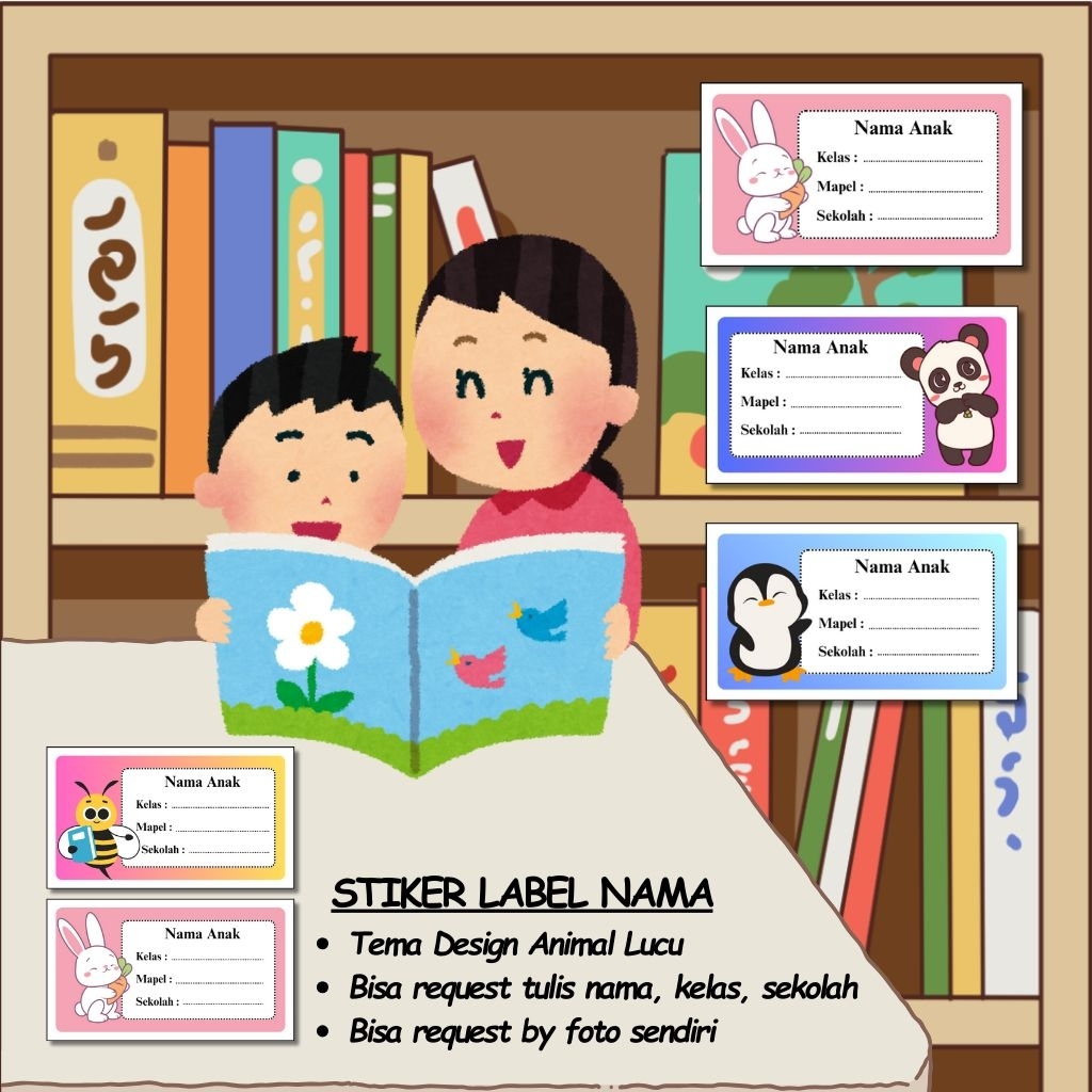 

Stiker Label "Tema Animal Lucu" / Stiker Label Nama / Stiker Label Buku / Stiker Label Custom