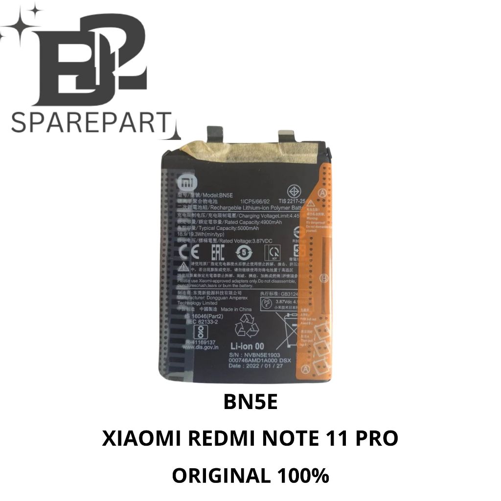 BATERAI BATRE BATERAY BATTERY BN5E XIAOMI REDMI NOTE 11 PRO ORIGINAL 100%  COPOTAN