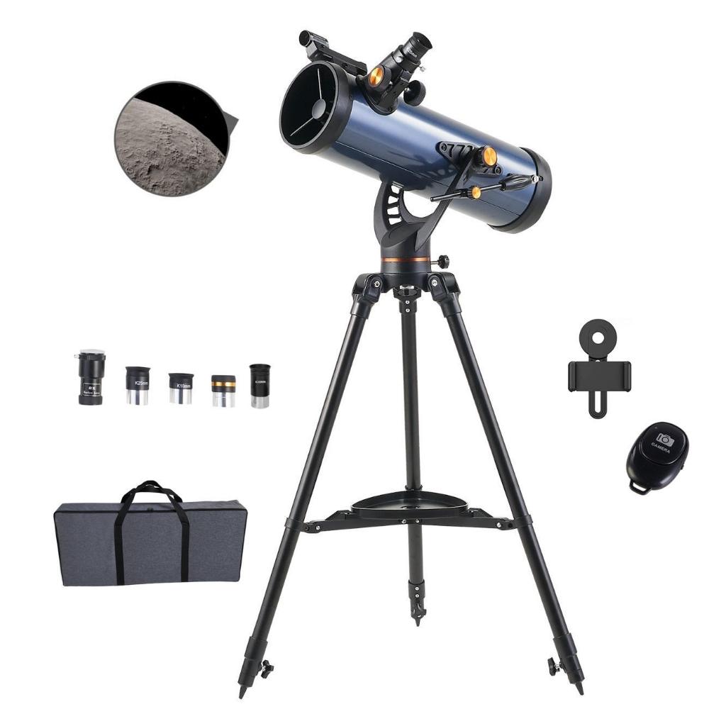 114/1000AZ High Definition Reflecting Astronomical Telescope Long Distance With Adjustable Tripod Te