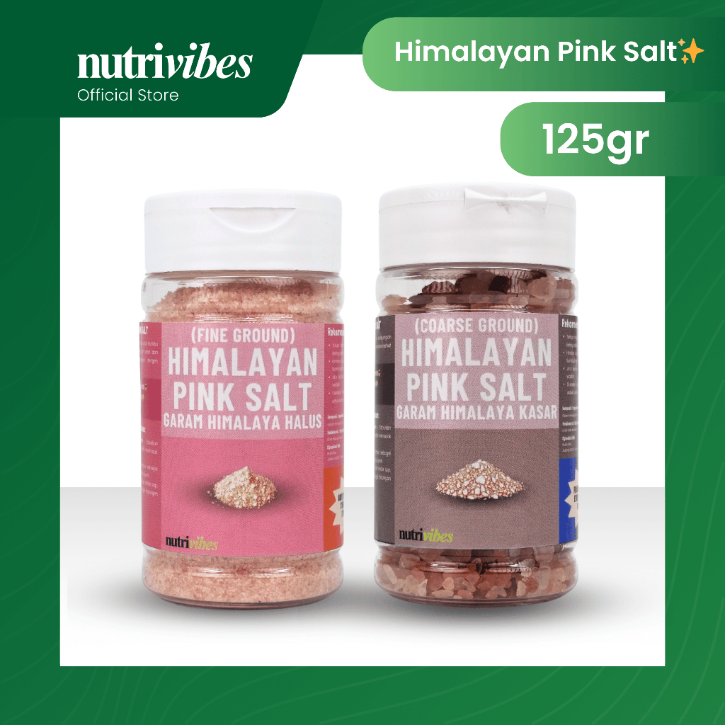 

Himalayan Pink Salt / Garam Himalaya Halus & Kasar 125gr - Nutrivibes