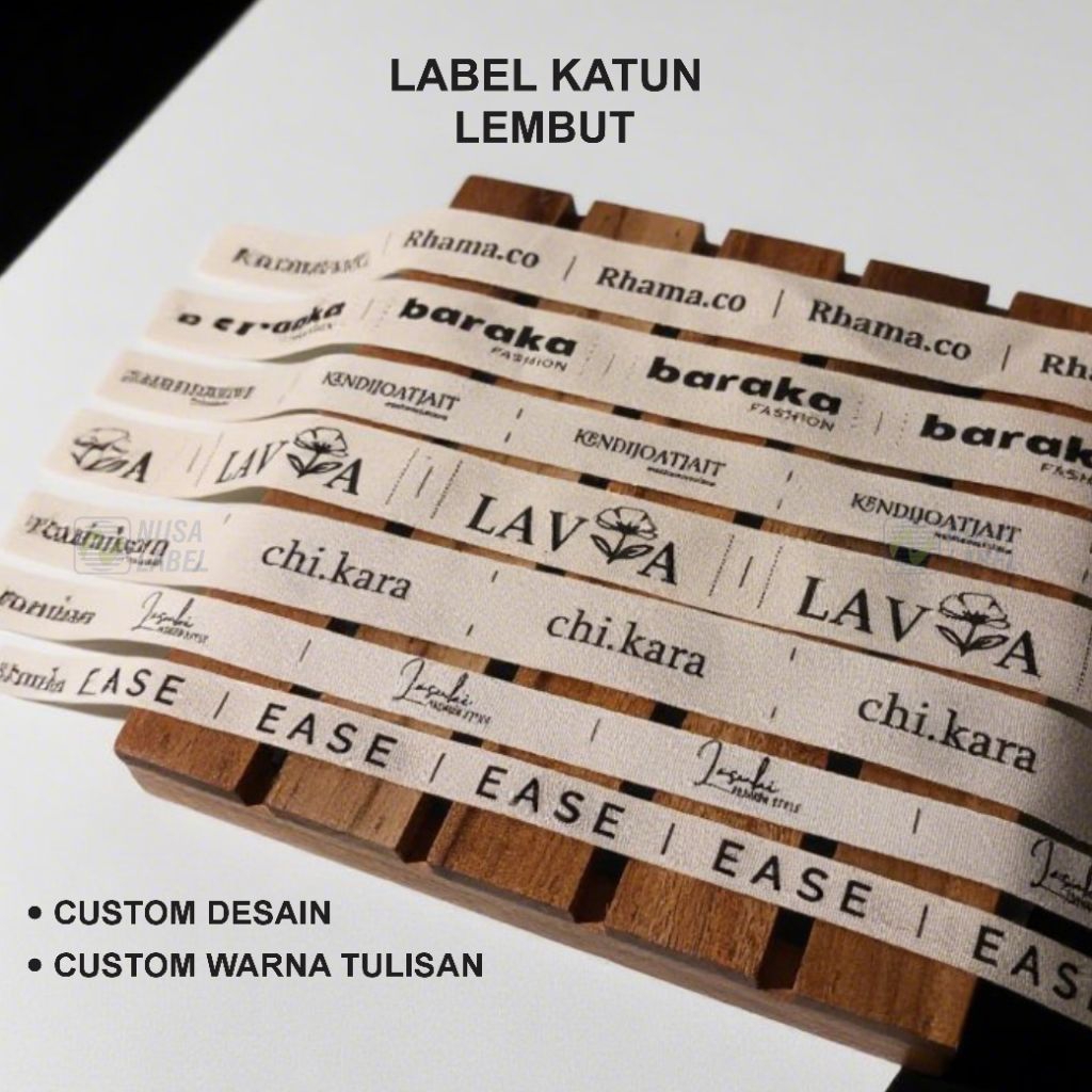 

Label hijab, label lembut, label katun, label baju, label woven subsitute