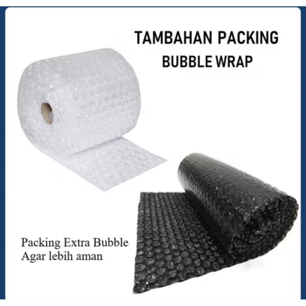 

Packing extra bubble wrap untuk pengiriman lebih aman / packing tambahan