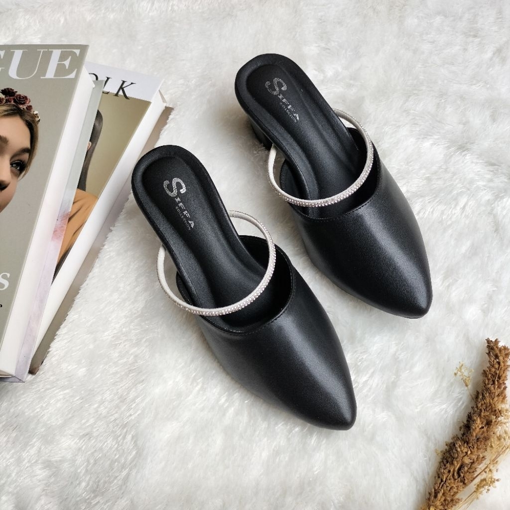 Sepatu Selop Wanita Selop pesta Hak 5cm MK01