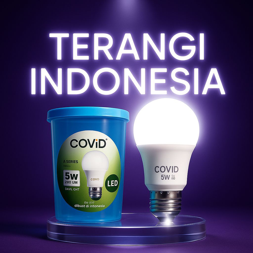 Lampu LED A Buld 5W COVID - Bonus Gelas Cantik