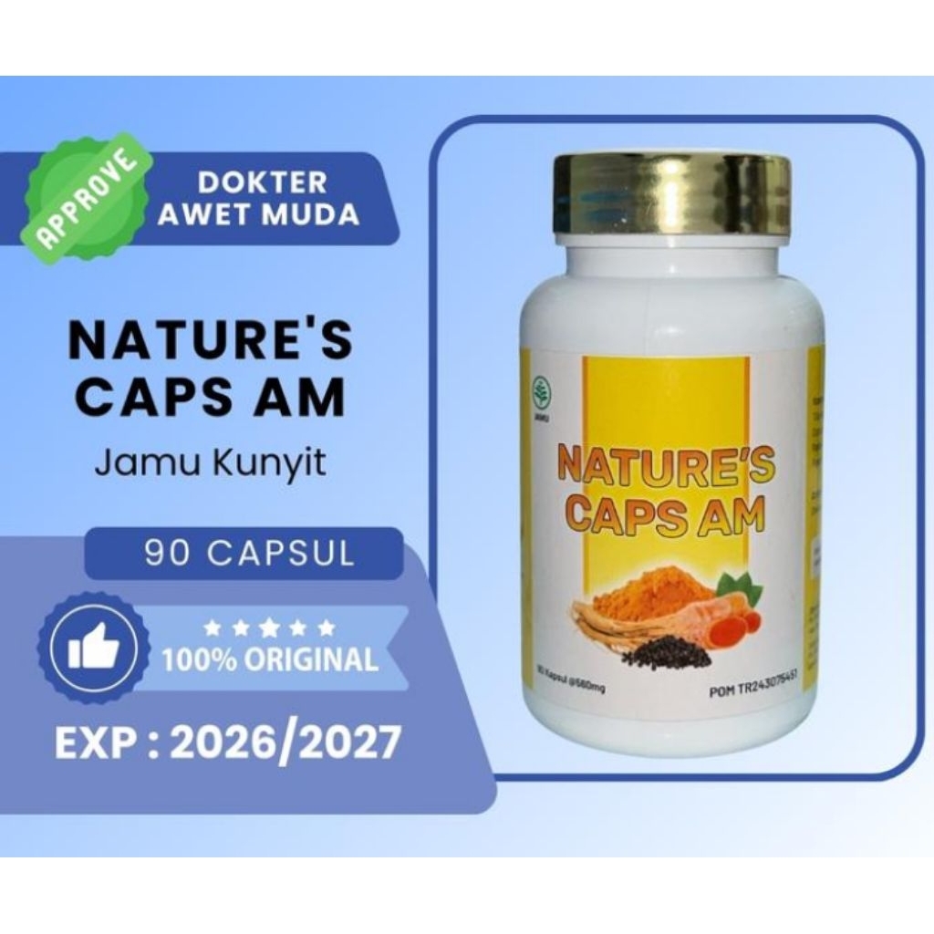 

Nature's Caps Am - Jamu Kunyit Original Dokter Awet Muda - isi 90 Capsule