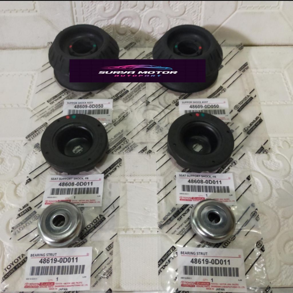 KARET SUPPORT SHOCK DEPAN + TATAKAN SUPPORT + BEARING SUPPORT VIOS YARIS GEN2 1SET