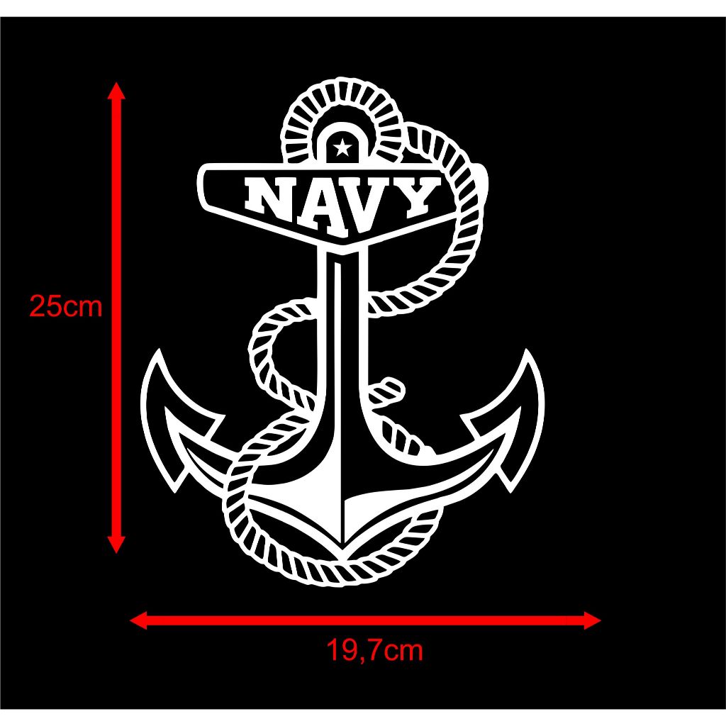 Sticker Jangkar NAVY logo jangkar kapal