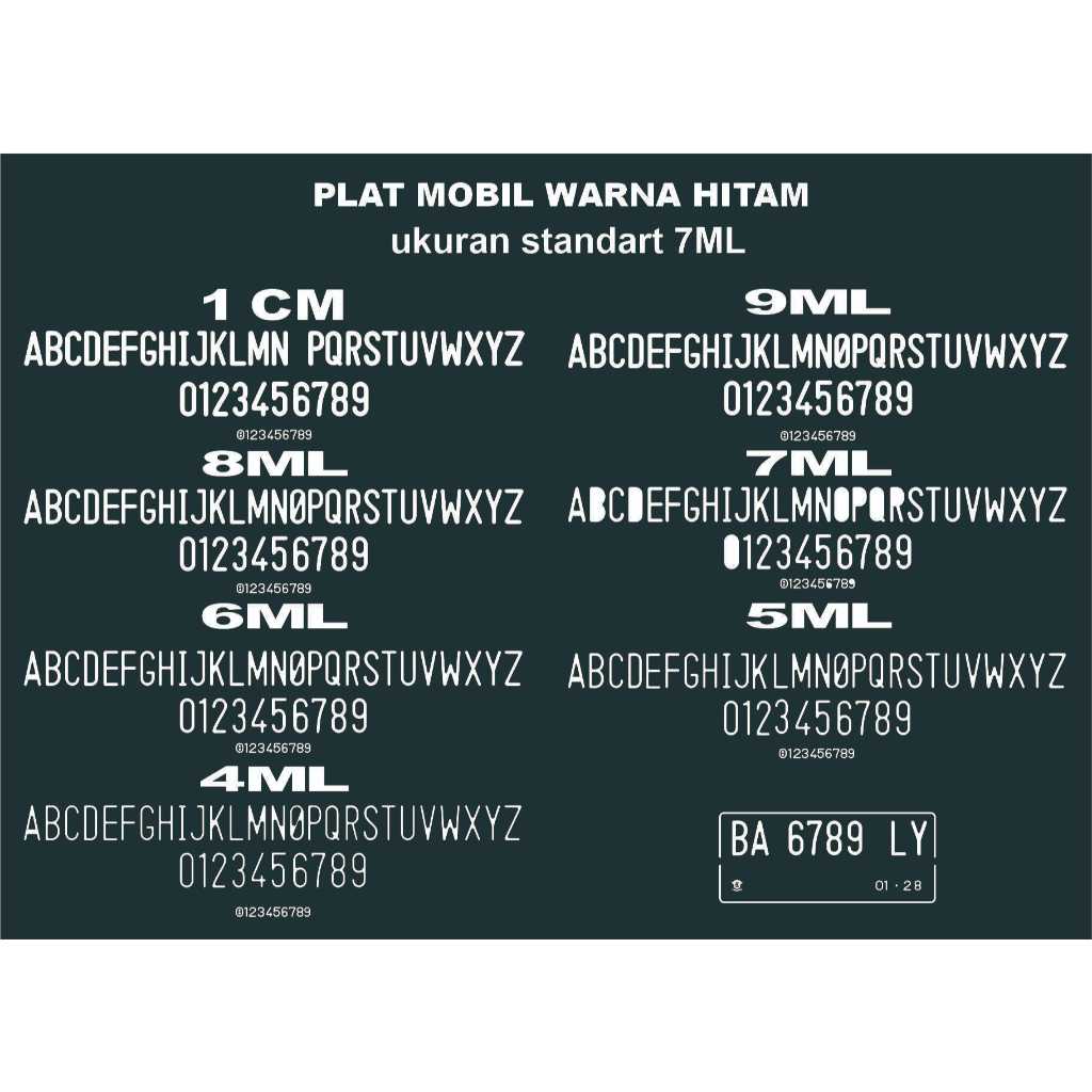 cutting sticker angka plat nomor motor & mobil