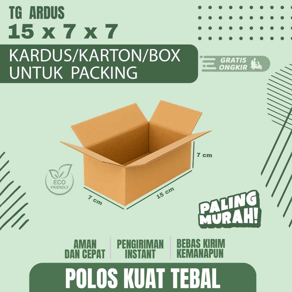 

Kardus packing 15x7x7 karton box polos tebal kuat murah hemat corguratted