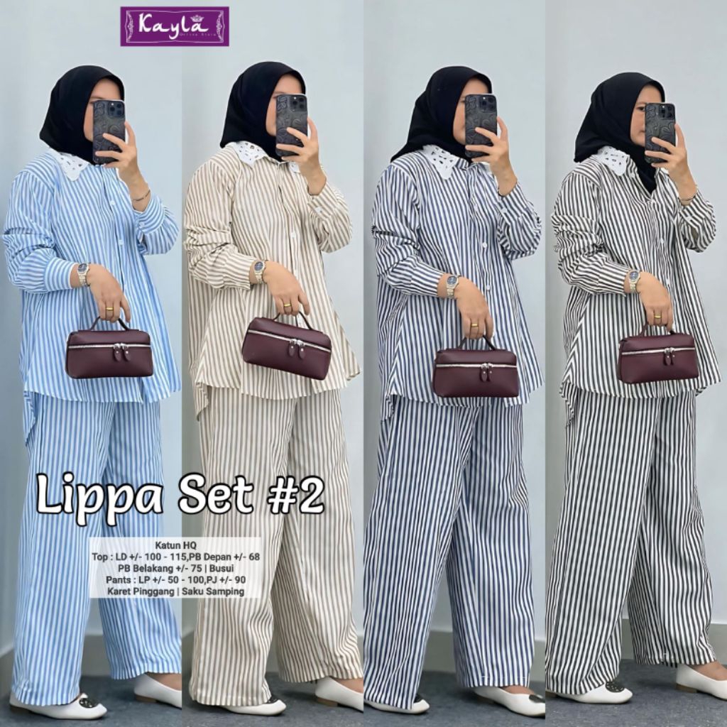 LIPPA SET | KANIA SET | SALUR SET SETELAN ATASAN KEMEJA DAN CELANA PANJANG KATUN HARUKA