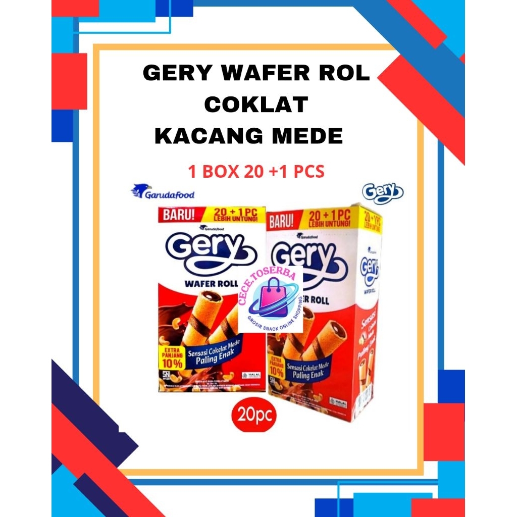 

Gery Wafer Rol Rasa Coklat Mede isi 20 Pcs + 1 Pcs # New Produk