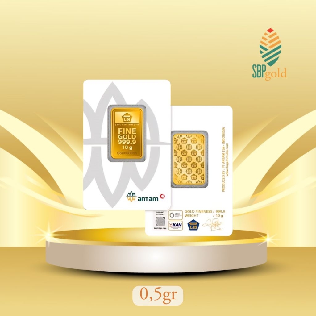 Fine Gold / Logam Mulia Emas Antam 0.5 gram/gr