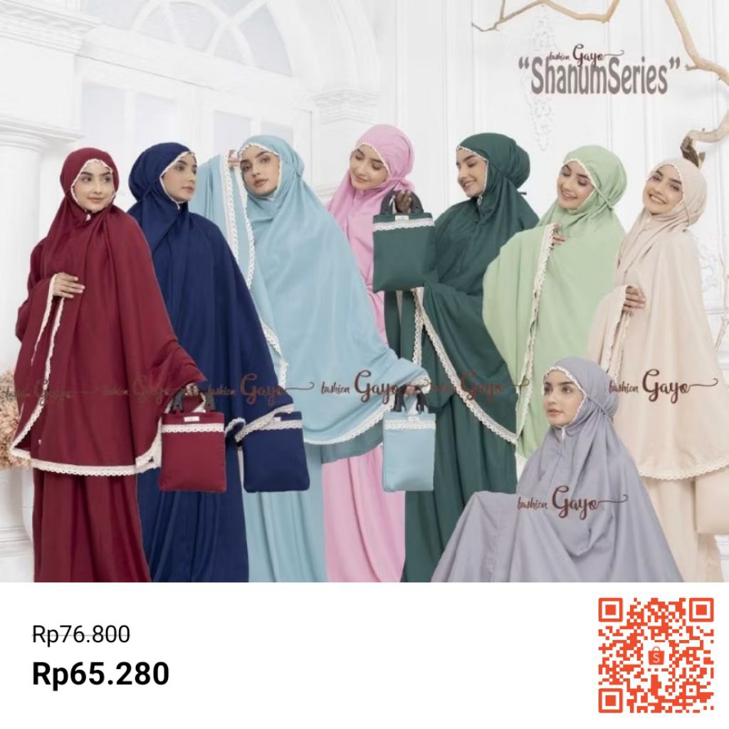 mukena gayo .mukena dewasa renda rajut+ free tasbih.