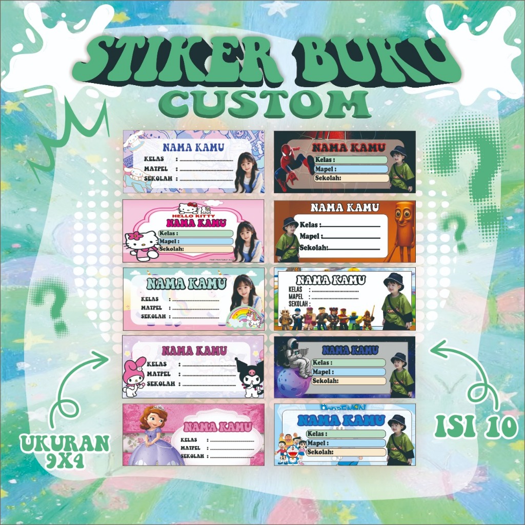 

STIKER BUKU MATA PELAJARAN SEKOLAH CUSTOM FOTO & NAMA