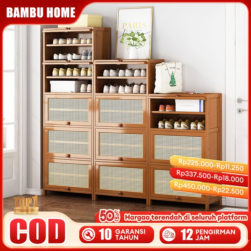 Lemari sepatu lemari sepatu bambu lemari sepatu kayu lemari sepatu tertutup lemari sepatu sederhana