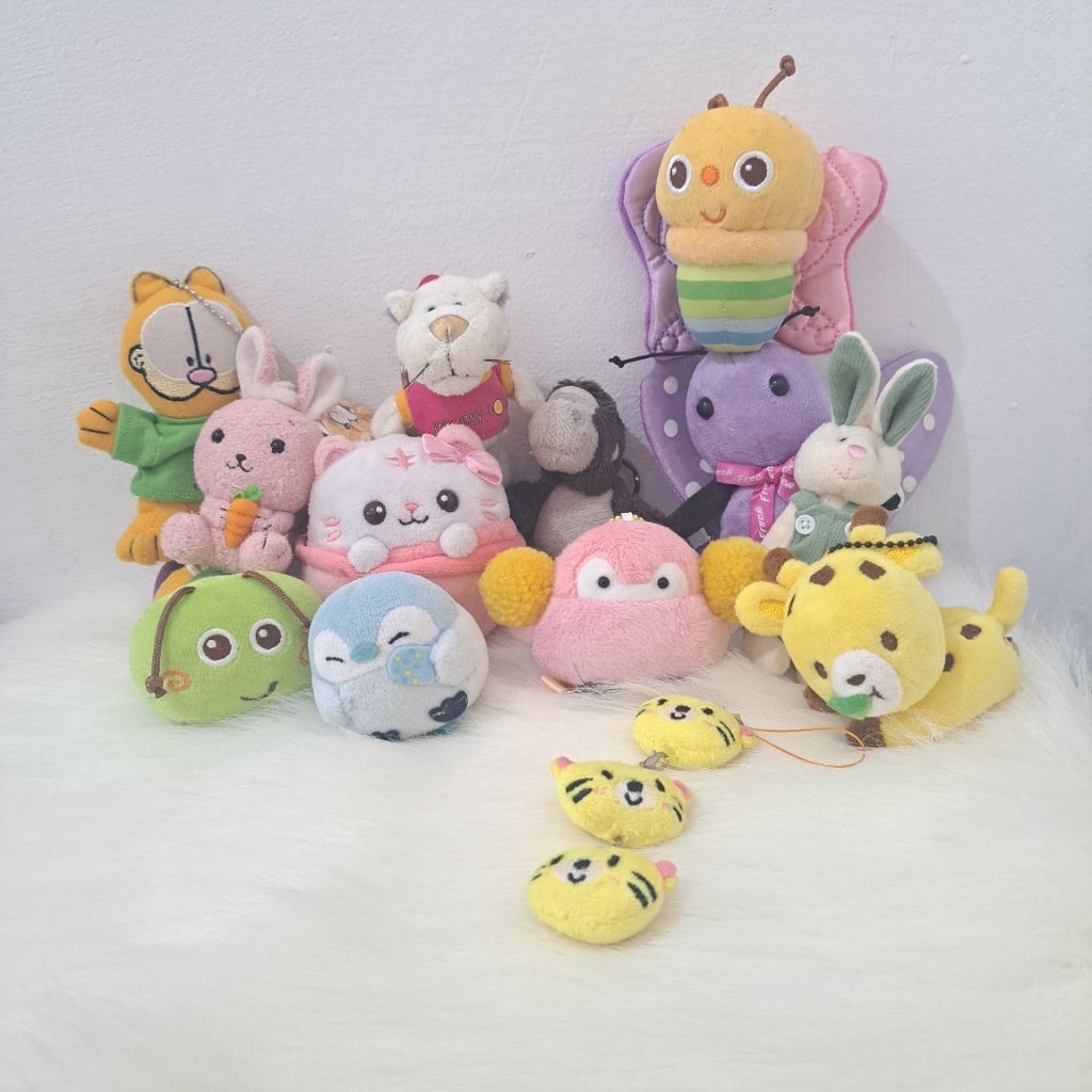 PART 2 - Boneka ganci hewan - boneka kucing garfield - boneka gorila nici - boneka kupu kupu - bonek