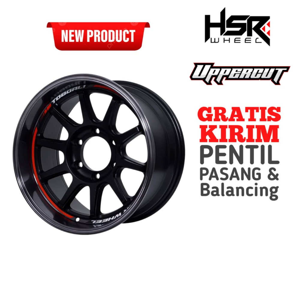 VELG RACING HSR TOBOALI RING 17 UNTUK PAJERO FORTUNER HILUX FORD RANGER TRITON PRADO BLAZER