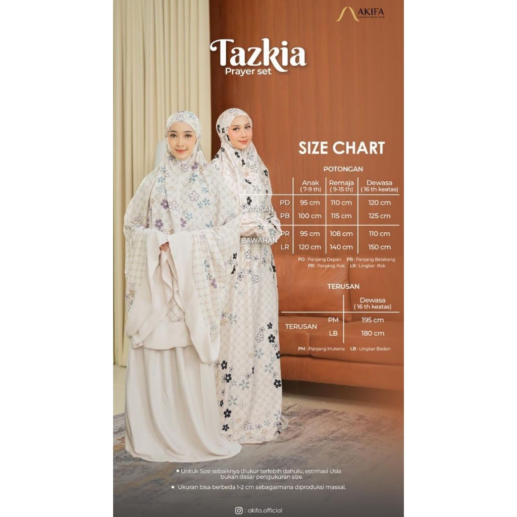 mukenah tazkia dewasa potongan warna ivory