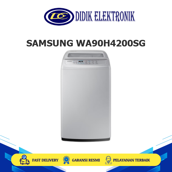 SAMSUNG WA90H4200SG MESIN CUCI TOP LOADING 9 KG WOBBLE TECHNOLOGY AIR TURBO DRYING SYSTEM WA90H4200S