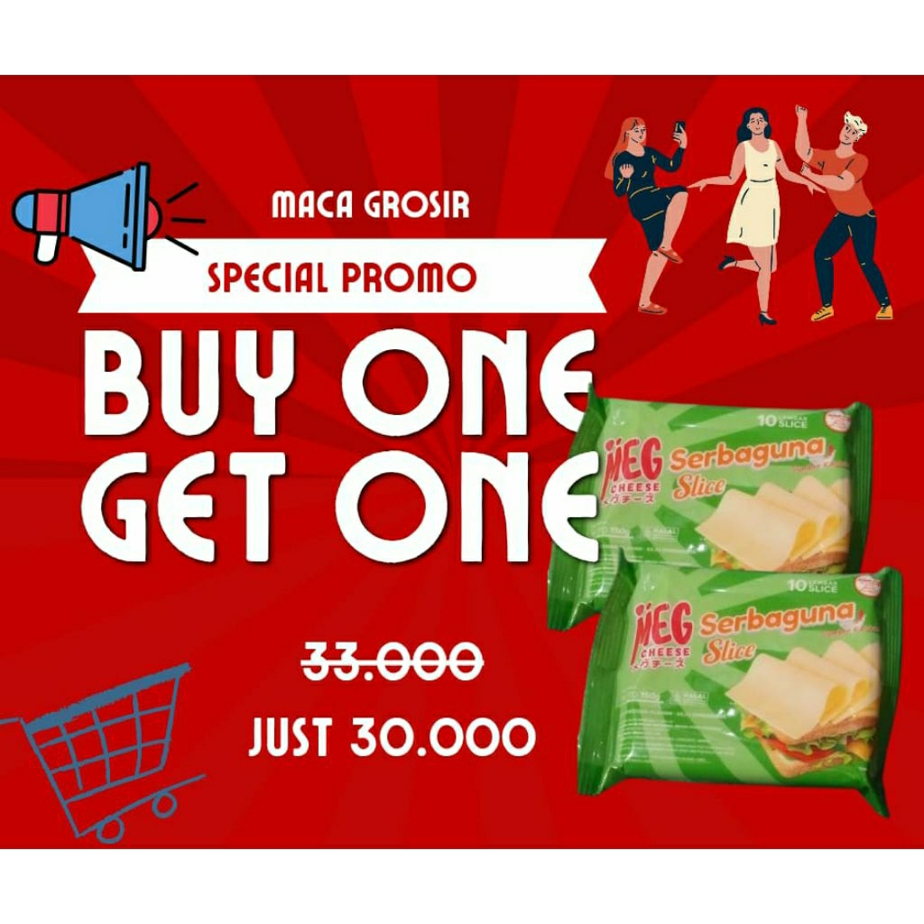 

PROMO! BUY1 GET1 MEG cheese serbaguna 10 slice