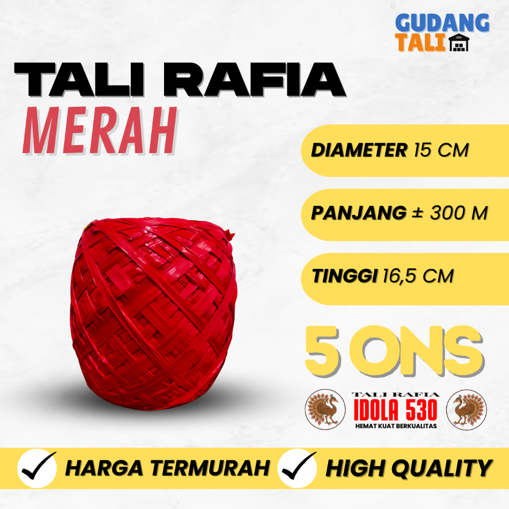 

Tali Rafia 5 ONS – Warna Mengkilap, Awet, dan Harga Hemat Merk Idola 530