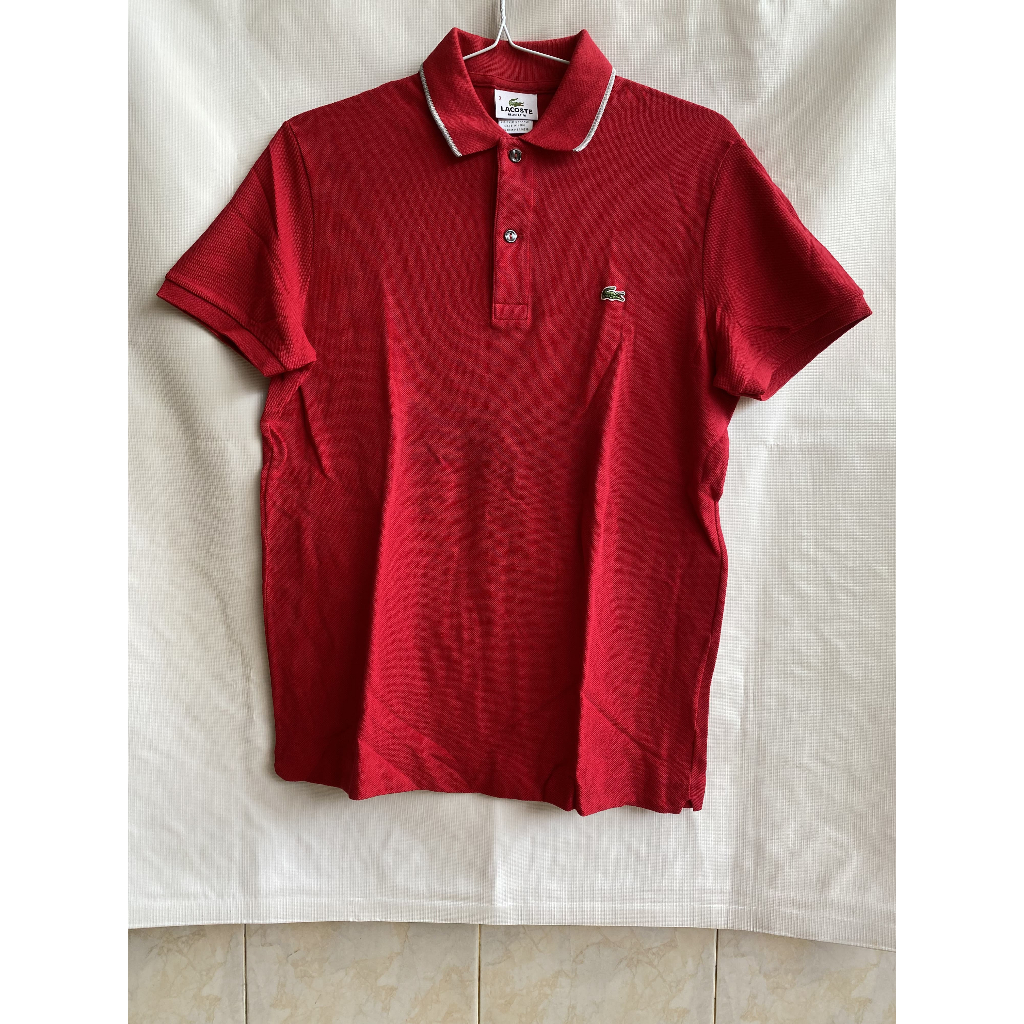 [100% Preloved Ori] Kaos Polo Lacoste Pria Lengan Pendek