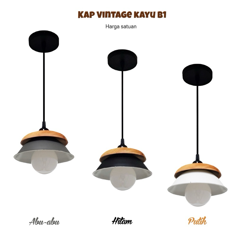 Lampu Gantung Vintage Kayu Estetik Lampu Gantung Dapur Mini Bar Lampu Gantung Cafe Resto
